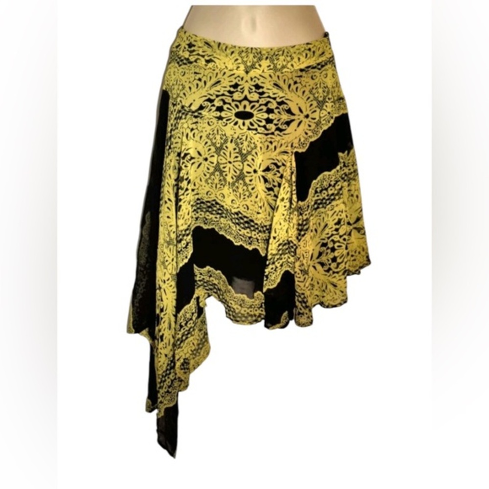 Y2k Ruffle Forever21 asymmetrical flowing Scarf Skirt size M